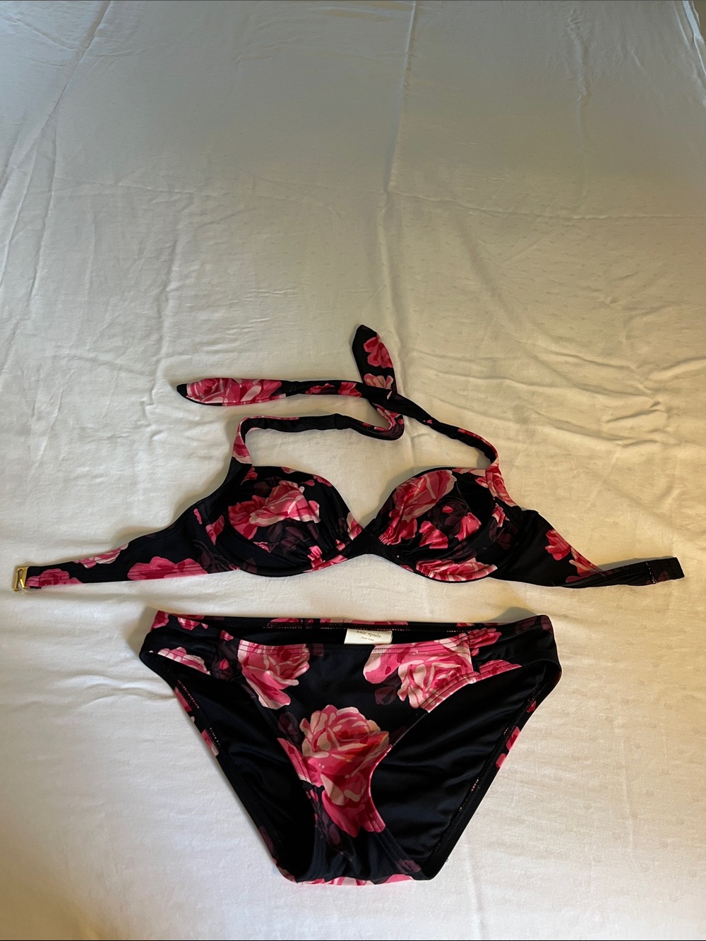 Kate Spade New York - Rosa Black Halter Bikini - SMALL